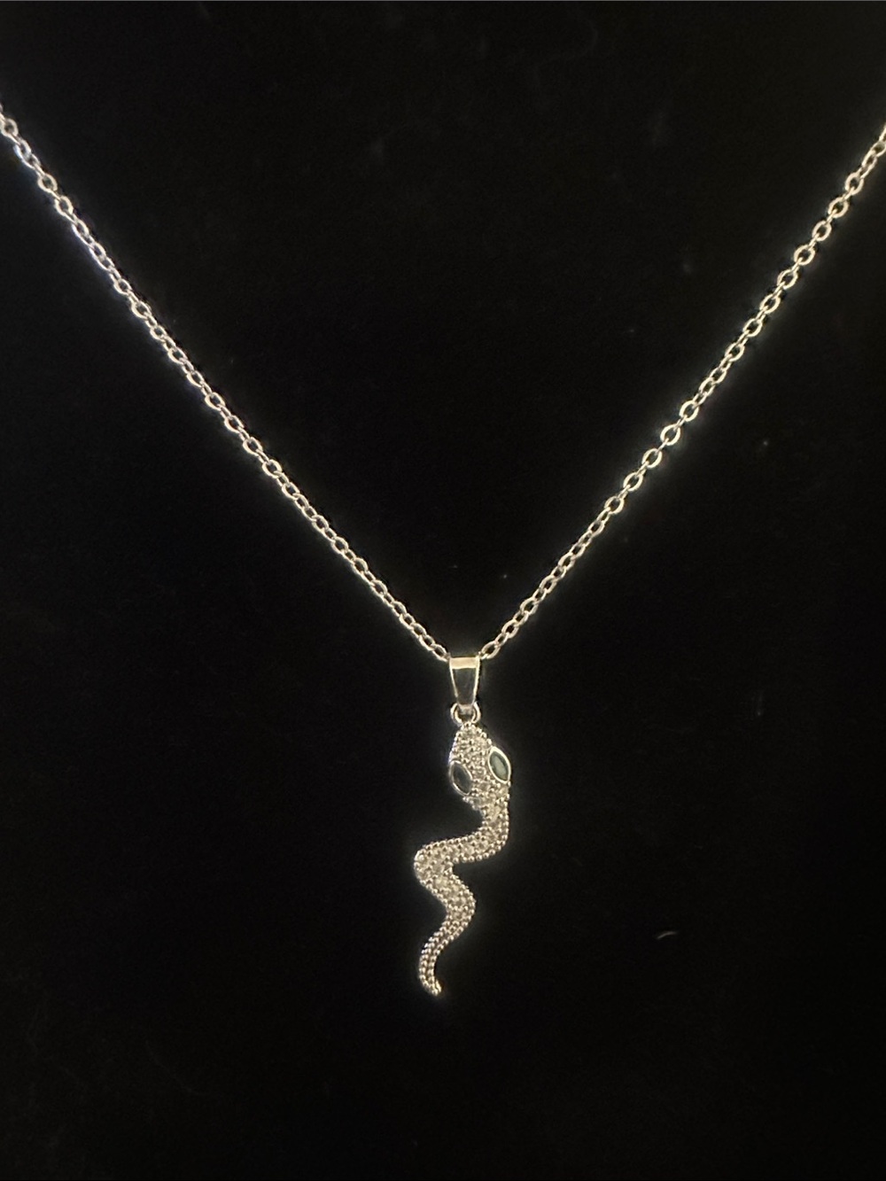 LSJ Pave Snake Pendant 16-18in Necklace